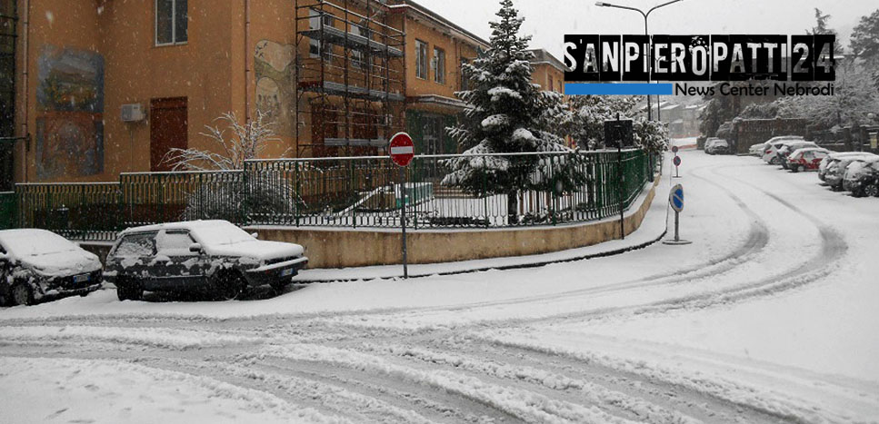 SAN PIERO PATTI –  Neve in paese: l’istituto comprensivo sospende le attività
