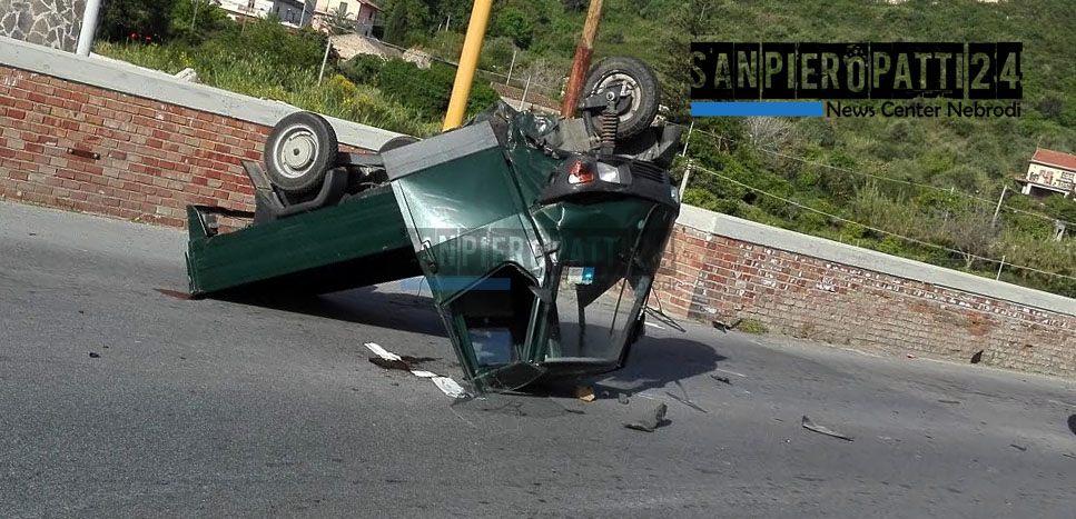 PATTI – Scontro tra un’auto ed una moto ape all’incrocio del Ponte Provvidenza