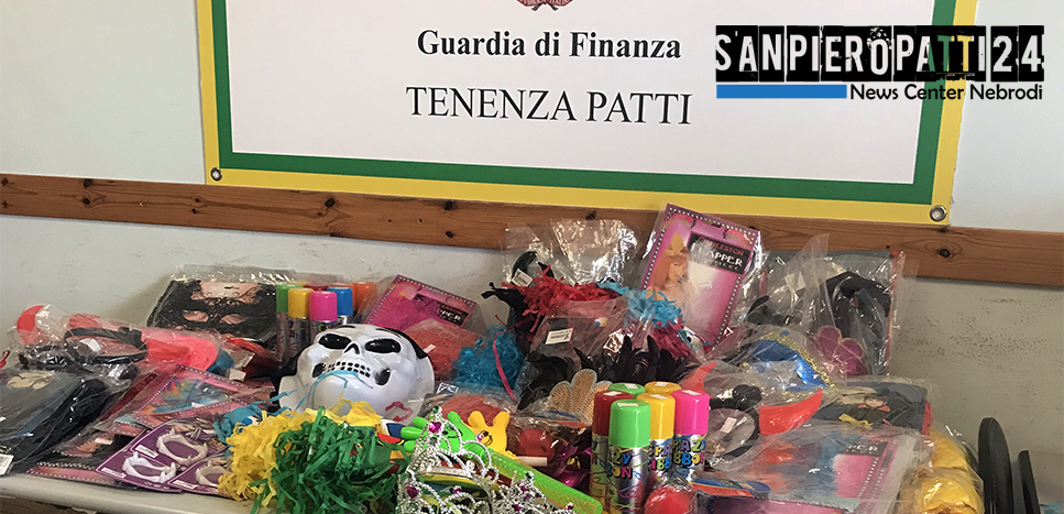 PATTI – Sequestrati oltre 1200 articoli carnevaleschi, maschere, bombolette, spray, parrucche… non conformi rispetto agli standard di sicurezza