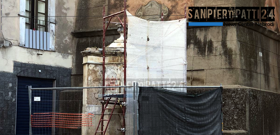 SAN PIERO PATTI – Iniziati i lavori di consolidamento e restauro conservativo dell’antica Fontana del Tocco.