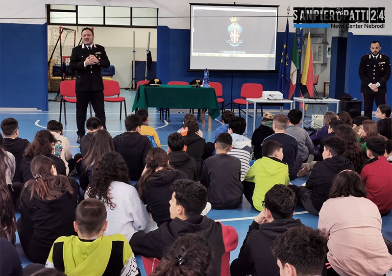 SAN PIERO PATTI – “Progetto Legalità’ ” : i carabinieri incontrano gli studenti dell’ I.C. “ Rita Levi- Montalcini”.